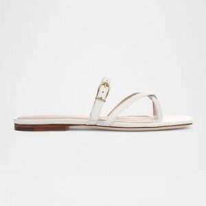 Veronica Beard Marthe Crisscross Buckle Sandals In Parchment | SLIGHTLY USED